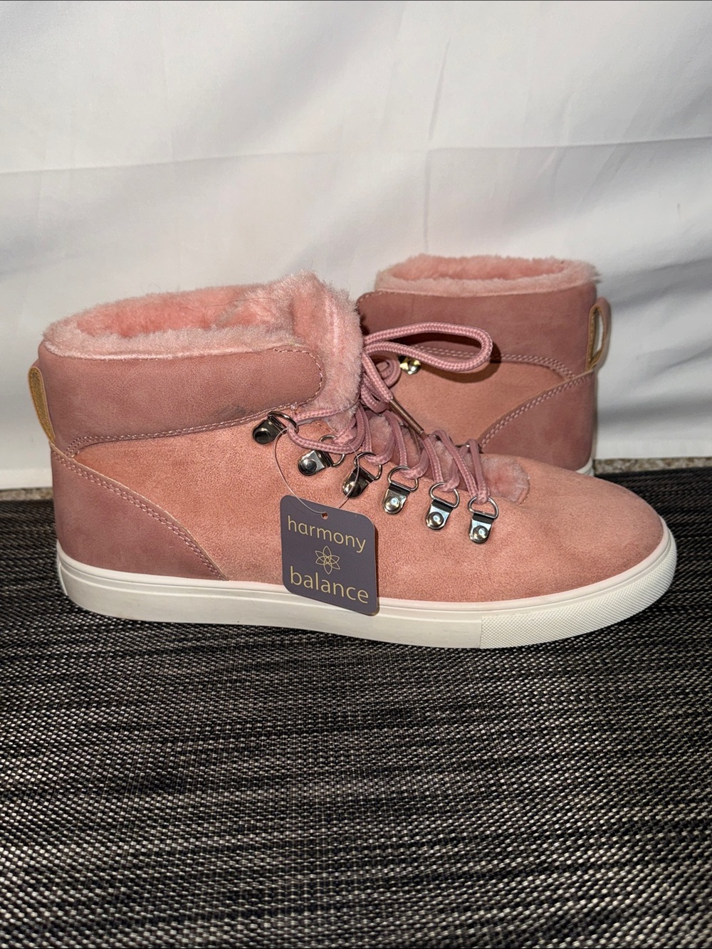 Women's Pink Suede Plush-Lined Winter Boot Sneaker